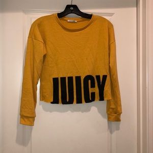 Yellow long sleeve crop top